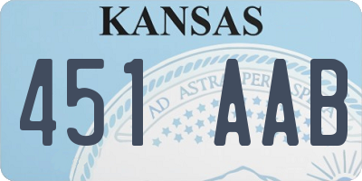 KS license plate 451AAB