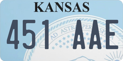 KS license plate 451AAE