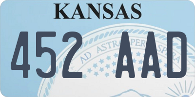 KS license plate 452AAD