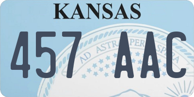 KS license plate 457AAC