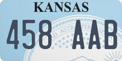 KS license plate 458AAB