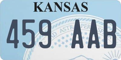 KS license plate 459AAB