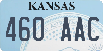 KS license plate 460AAC