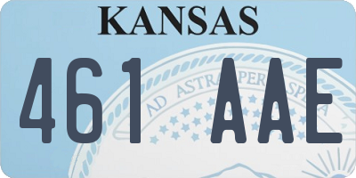 KS license plate 461AAE