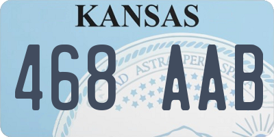 KS license plate 468AAB