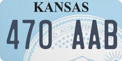 KS license plate 470AAB