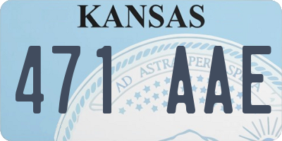 KS license plate 471AAE