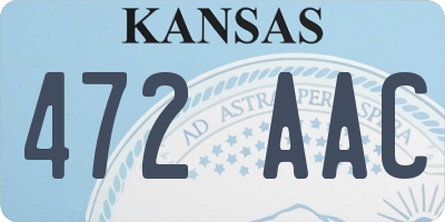 KS license plate 472AAC