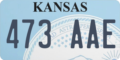 KS license plate 473AAE