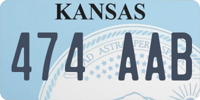 KS license plate 474AAB