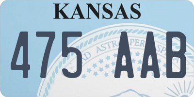KS license plate 475AAB