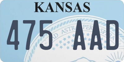 KS license plate 475AAD