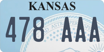 KS license plate 478AAA