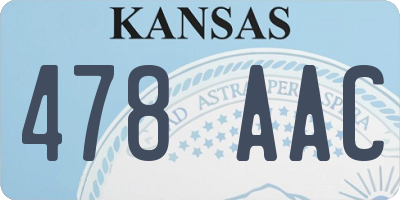 KS license plate 478AAC