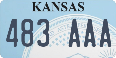 KS license plate 483AAA