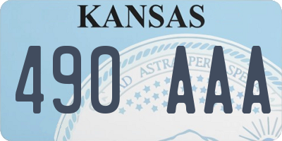 KS license plate 490AAA