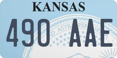 KS license plate 490AAE