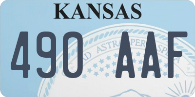 KS license plate 490AAF
