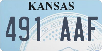 KS license plate 491AAF