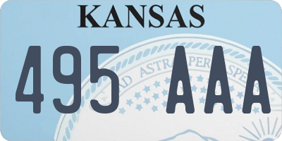 KS license plate 495AAA