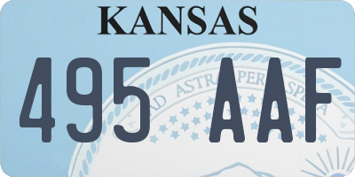 KS license plate 495AAF