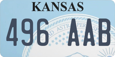 KS license plate 496AAB