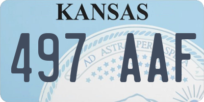 KS license plate 497AAF