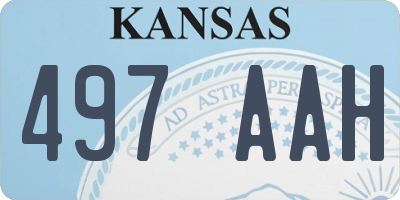 KS license plate 497AAH