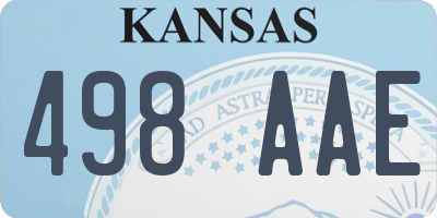 KS license plate 498AAE