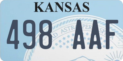 KS license plate 498AAF