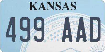 KS license plate 499AAD