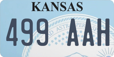 KS license plate 499AAH