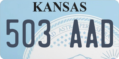KS license plate 503AAD