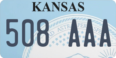 KS license plate 508AAA