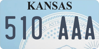 KS license plate 510AAA