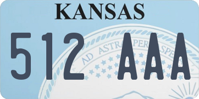 KS license plate 512AAA