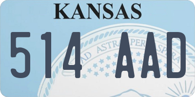 KS license plate 514AAD