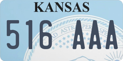 KS license plate 516AAA