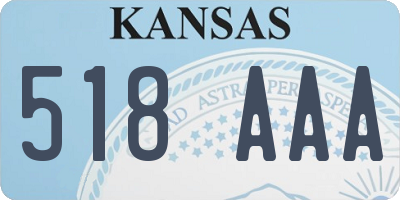 KS license plate 518AAA