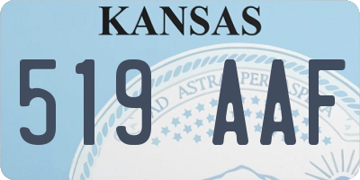 KS license plate 519AAF