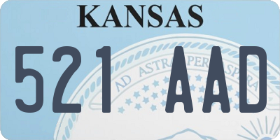 KS license plate 521AAD