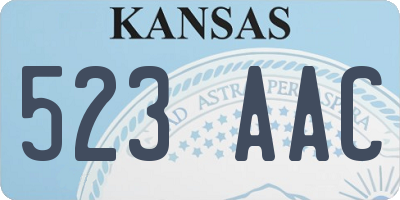 KS license plate 523AAC