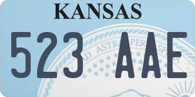 KS license plate 523AAE