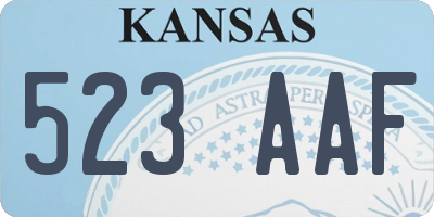 KS license plate 523AAF