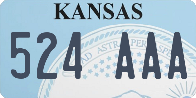 KS license plate 524AAA