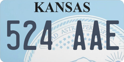 KS license plate 524AAE