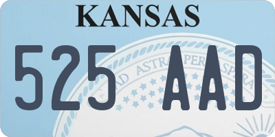 KS license plate 525AAD