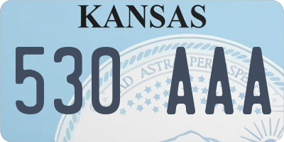 KS license plate 530AAA
