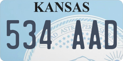KS license plate 534AAD