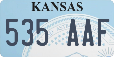 KS license plate 535AAF